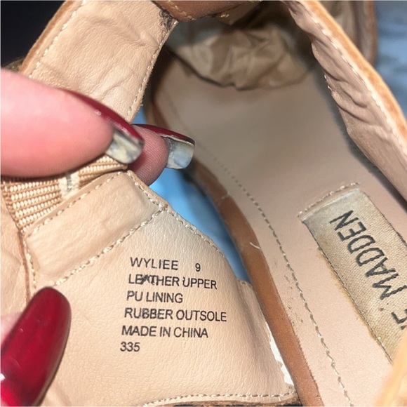 Steve Madden Wyliee Womens T Strap Peep Toe Leather Wedge Sandals Sz 9 - Picture 12 of 12